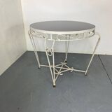Table d'appoint vintage en fer forgé du milieu du siècle, années 1950