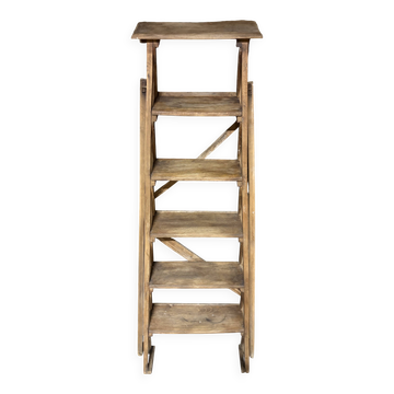 Renovated antique wooden step stool