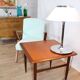 Vintage square teak coffee table 63x63 cm hbm mobler 1970 suede