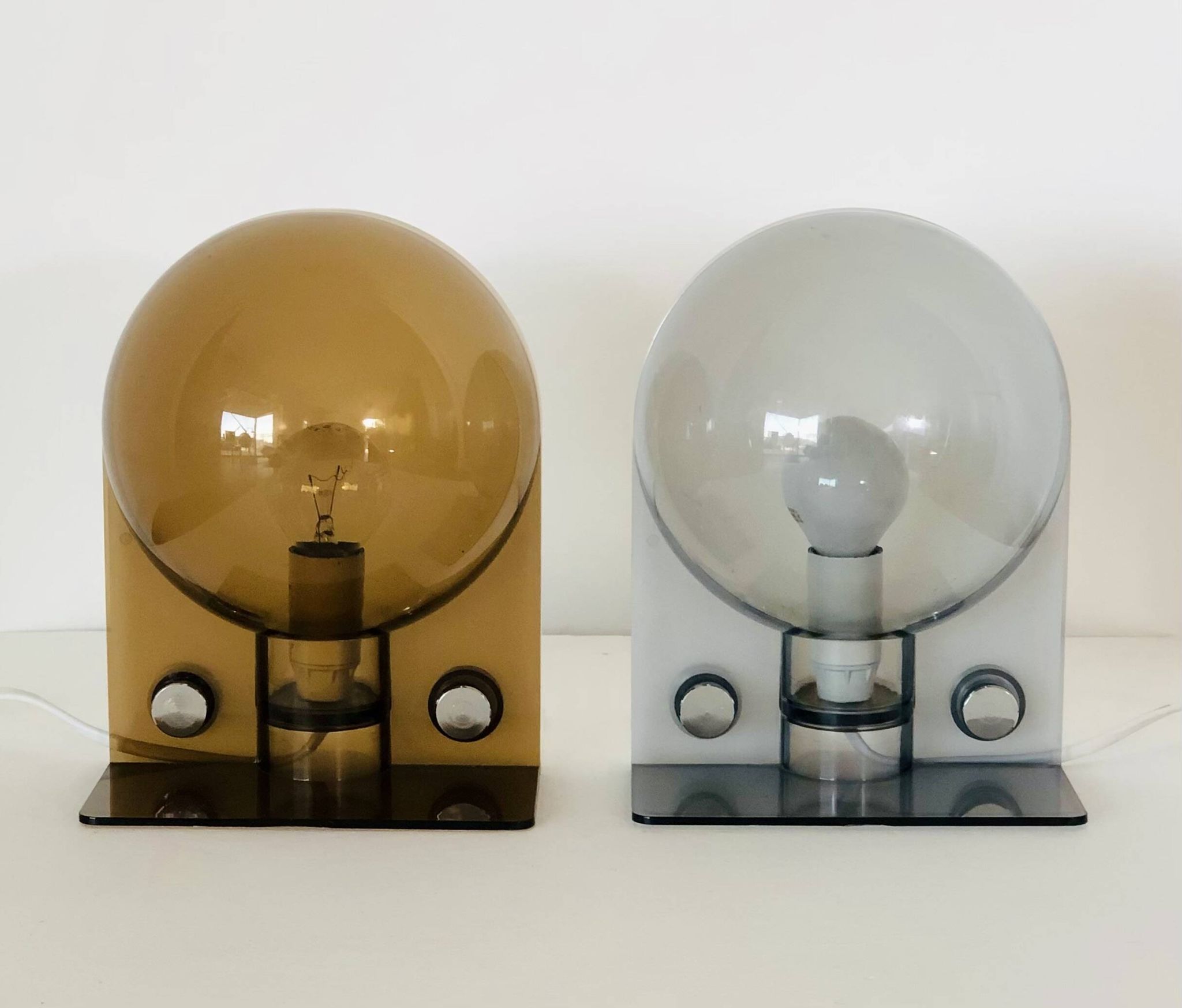 White-gray SIRIO lamp by Brazzoli & Lampa for Guzzini, Italy 1970s
