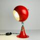 Vintage red metal Eyeball desk lamp, Italy, 1970s