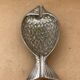 Antique vintage silver metal fish shape ashtray