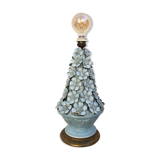 Manises ceramic lamp with blue flowers