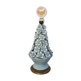 Manises ceramic lamp with blue flowers