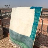 Tapis berbère beni ouarain bleu ocean