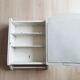 Toilet or medicine cabinet, with towel rail, with mirror
