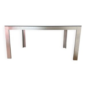 Table aluminium & verre - noir