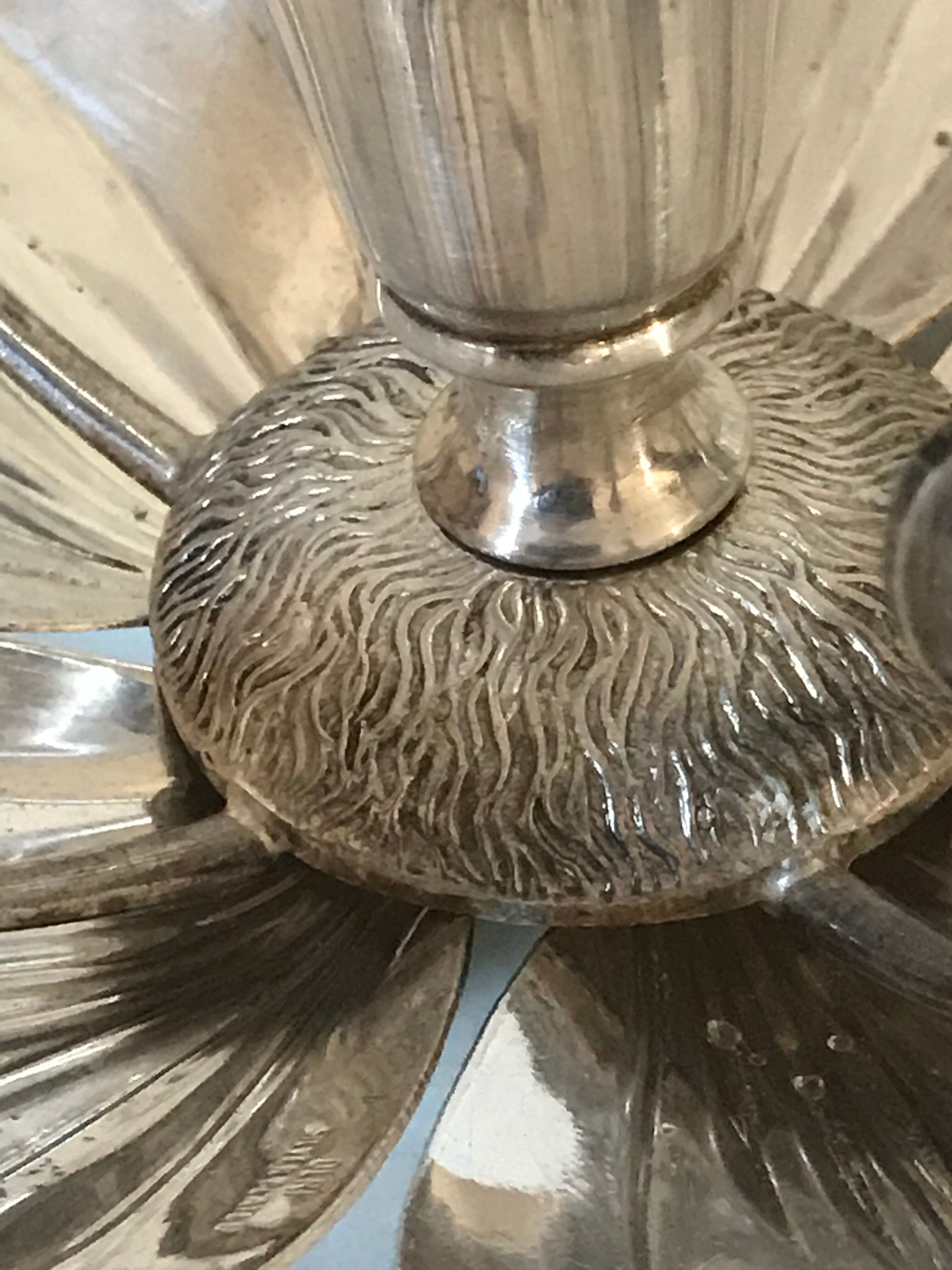 Vintage Olri silver metal candlestick