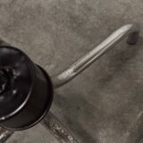 Parrot coat rack 16 hooks industrial in chromed metal and base + black balls 1960