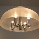 Suspension Doria chrome et lucite dome