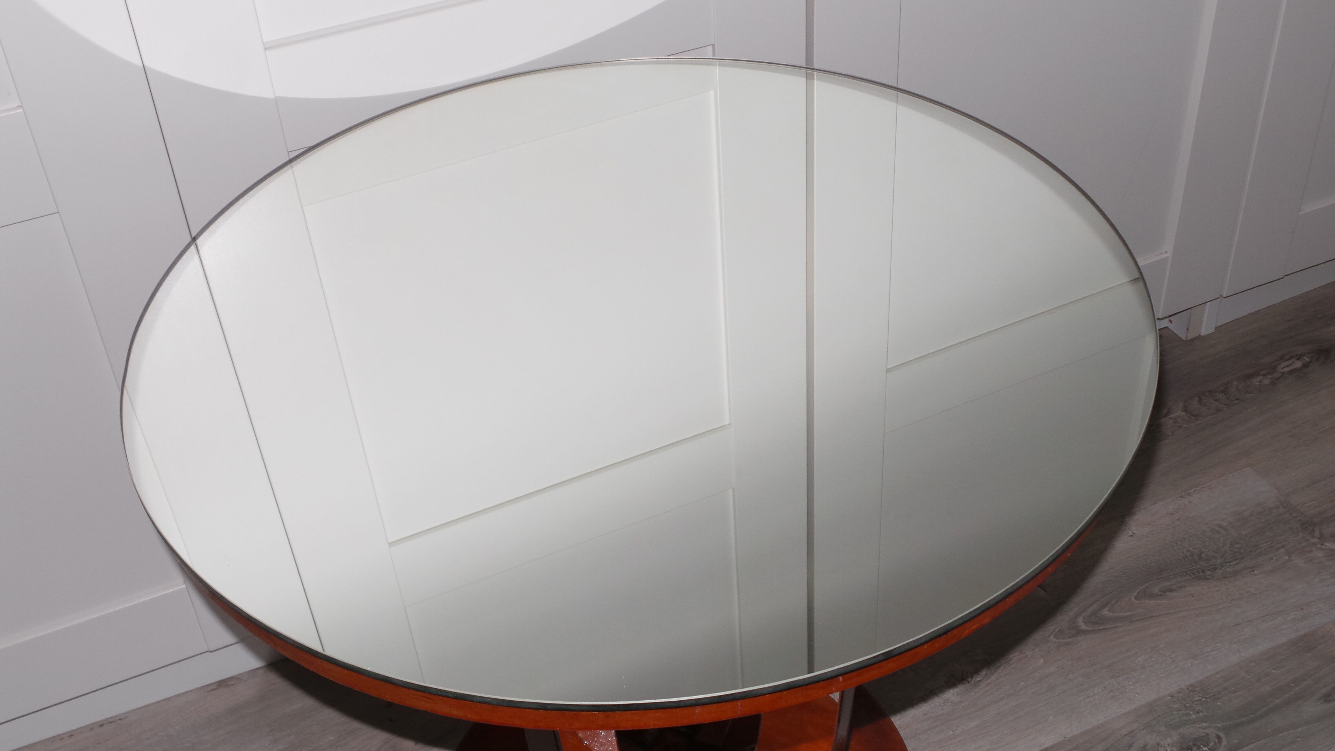 Vintage art deco all-mirror side table, 1940s
