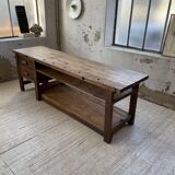 XL central island workbench oak