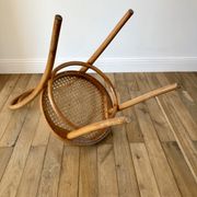 Baumann bistro chair in bent wood and blond wood canning 40s-50s