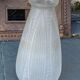 Hyacinth vase in frosted glass art deco foliage pattern