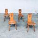 Vintage Belgian Brutalist Pub Café Chair Set by Torck, 1960s, Set of 4