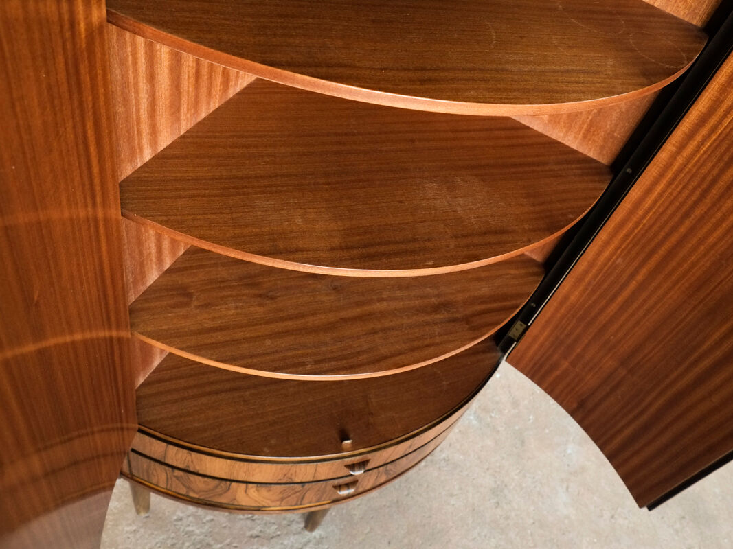 Compact danish corner cabinet in rosewood