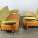 F109 lounge furniture with armchair and matching sofa by Theo Ruth for Artifort, 1950