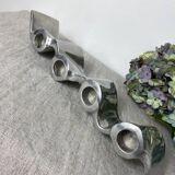 Brushed aluminum candle holder