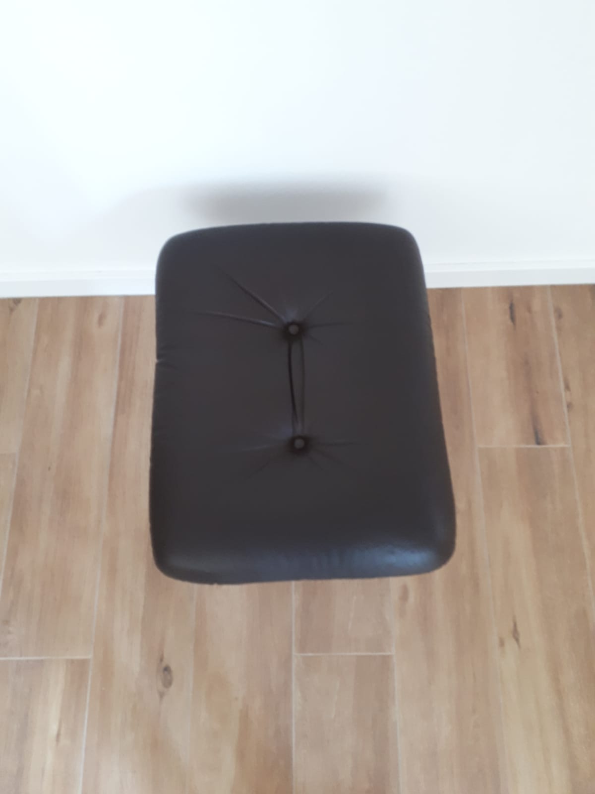 Leather pouf, Germany, 70s