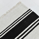 Tapis de chanvre blanc et noir 6x13, 202x404cm