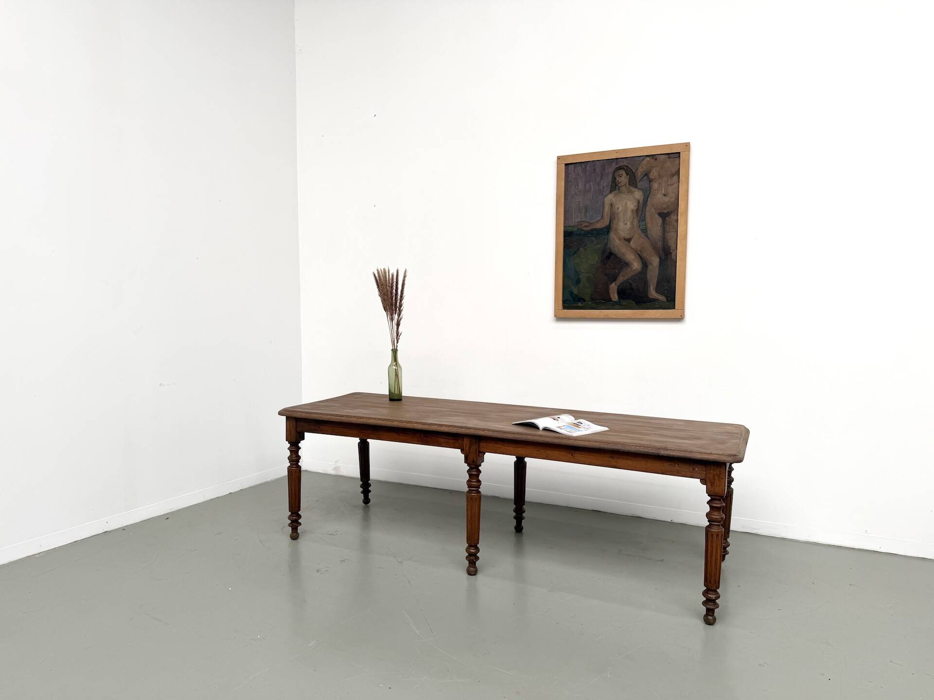 Table en chêne massif à 6 pieds tournés (1900)