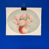 Watercolor with vintage carnations