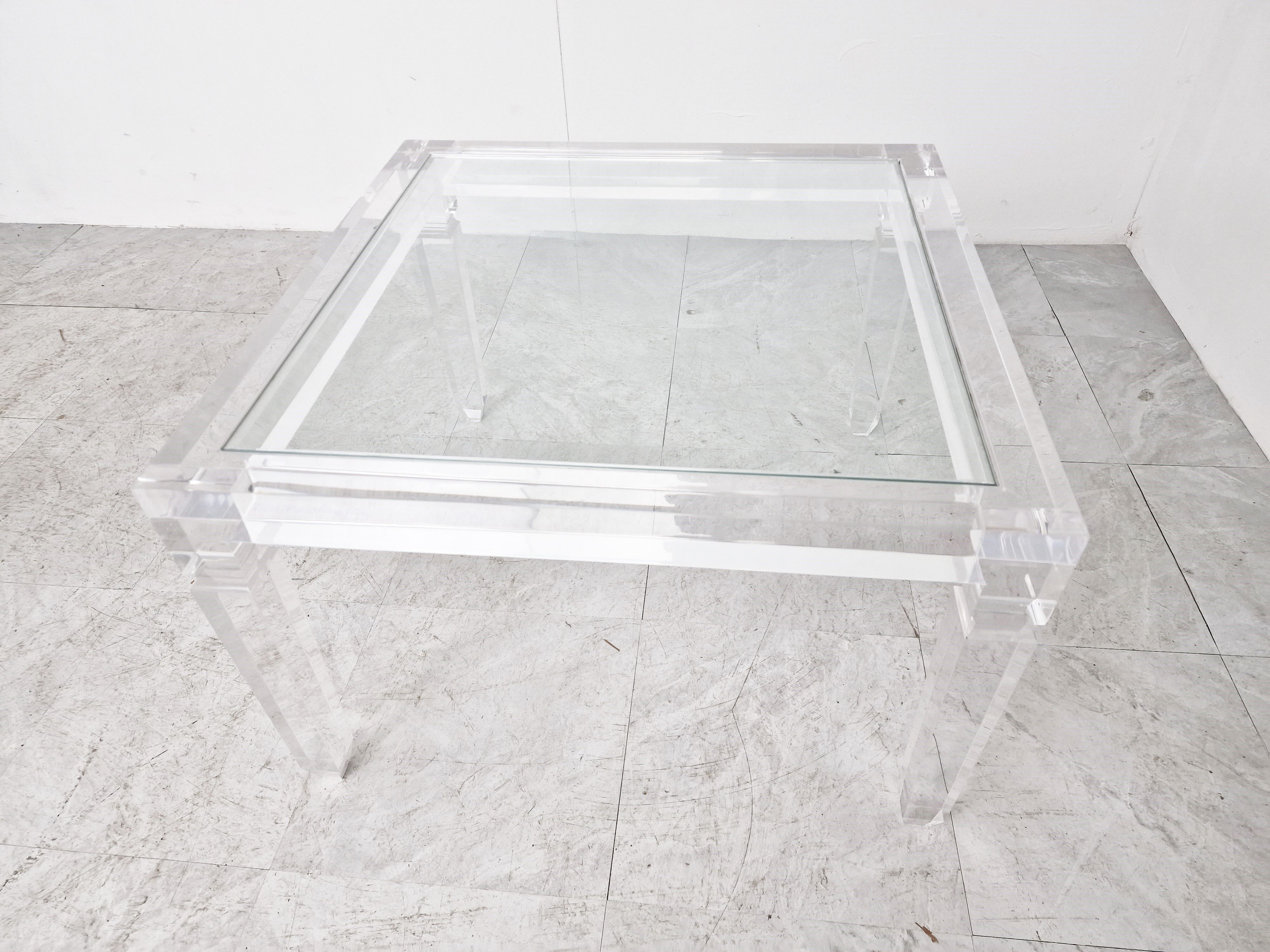 Vintage lucite coffee table, 1990s