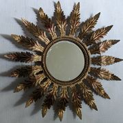 Miroir soleil métal vieilli décoration campagne