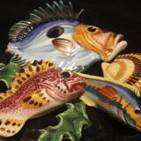 Assiette barbotine style vallauris