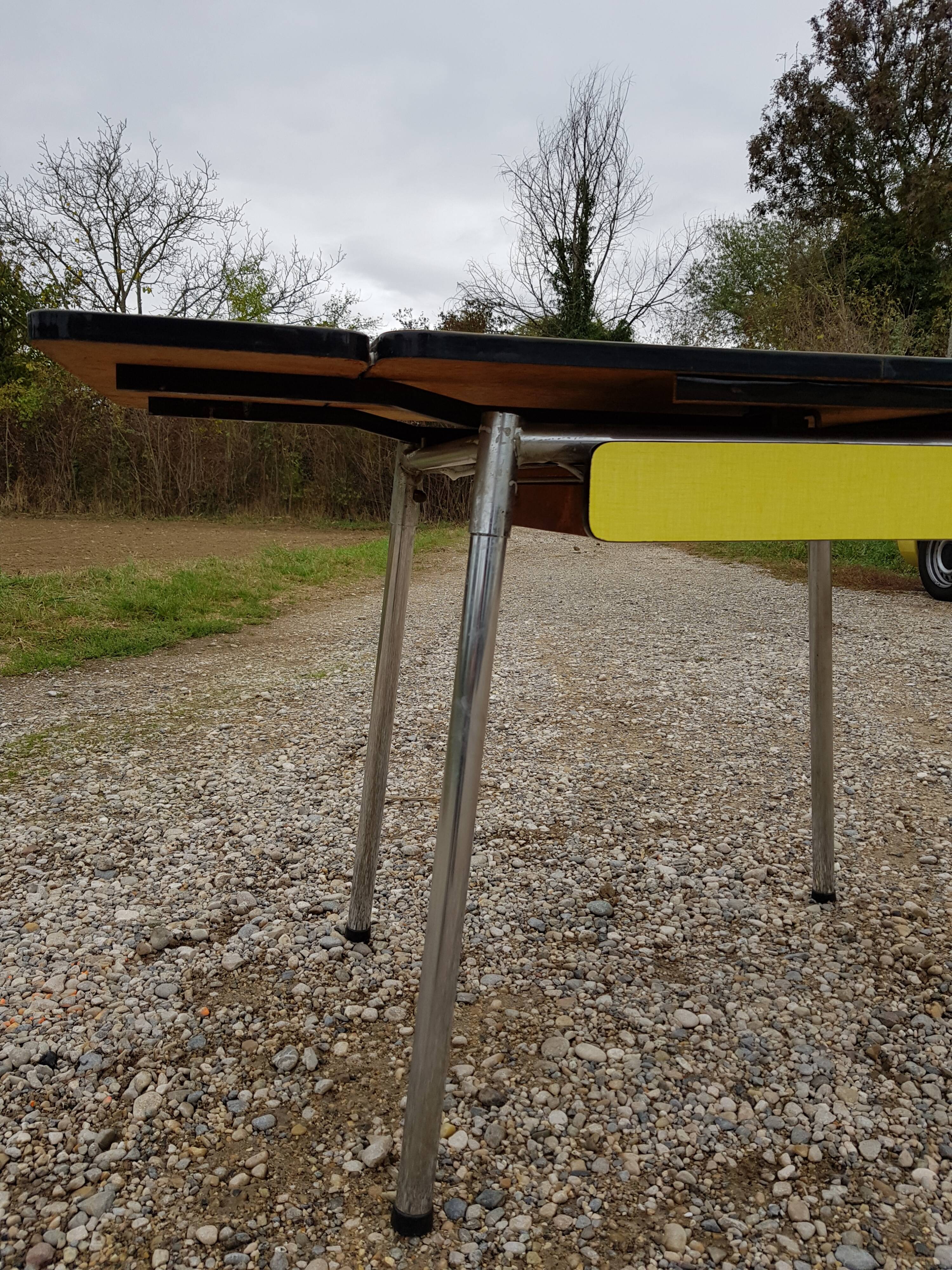 Yellow formica table
