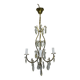 4-light bronze and crystal chandelier