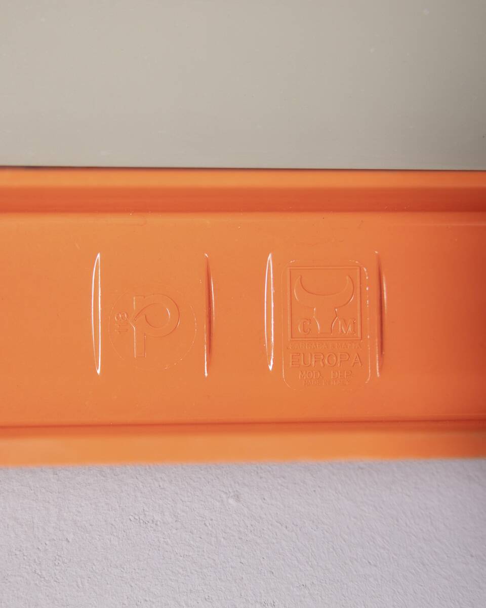 Miroir mural vintage orange par Carrara Matta, années 1970