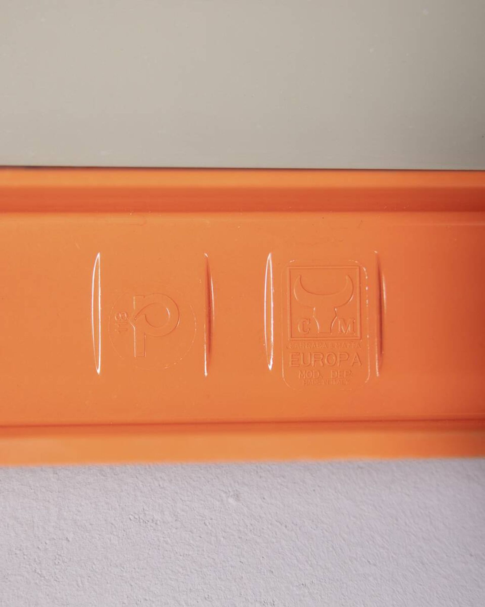 Vintage Orange Wall Mirror by Carrara Matta, 1970s