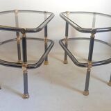 Pair of semi-circular coffee tables, 1970s