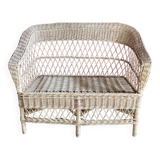 Outdoor White Rattan Sofa