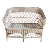 Outdoor White Rattan Sofa