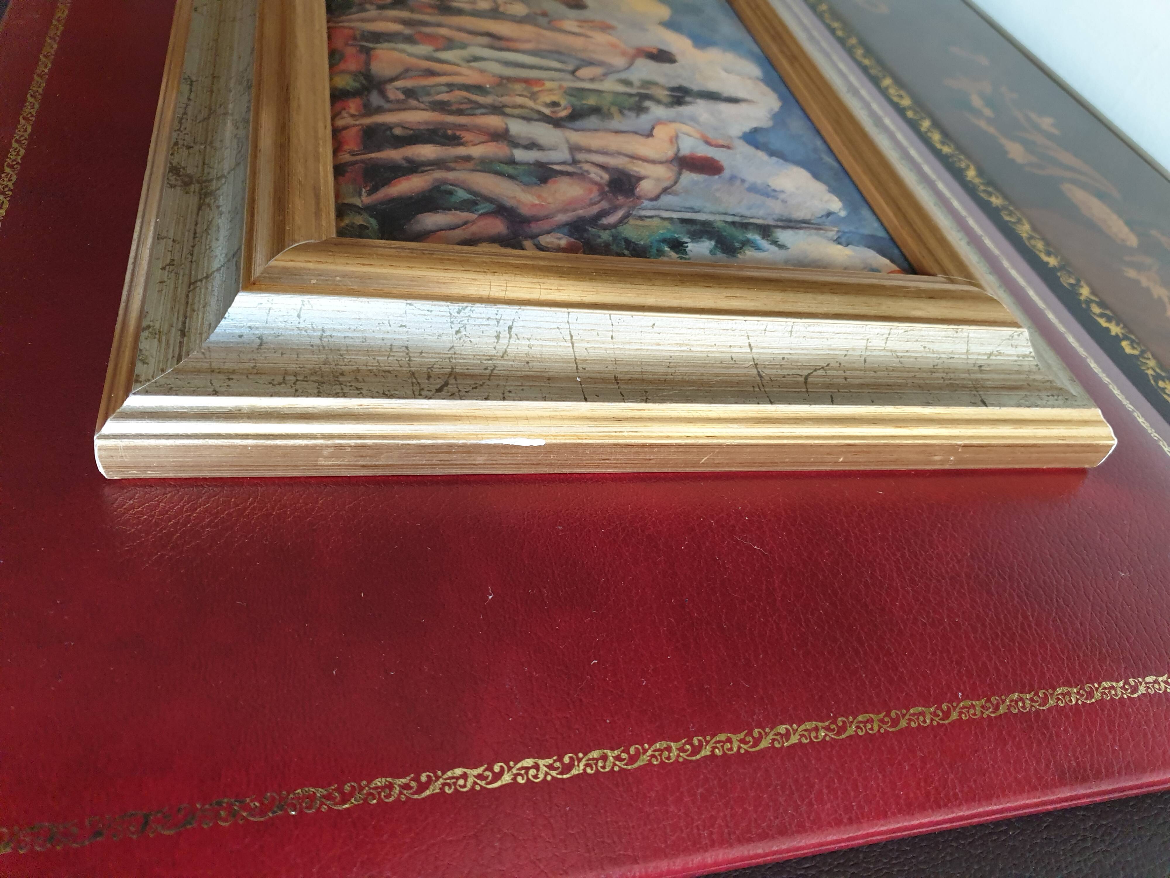 Set of two paintings with identical gold and silver frames