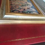 Set of two paintings with identical gold and silver frames