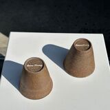 Set of 2 cups Indonesian ceramic (matte brown)