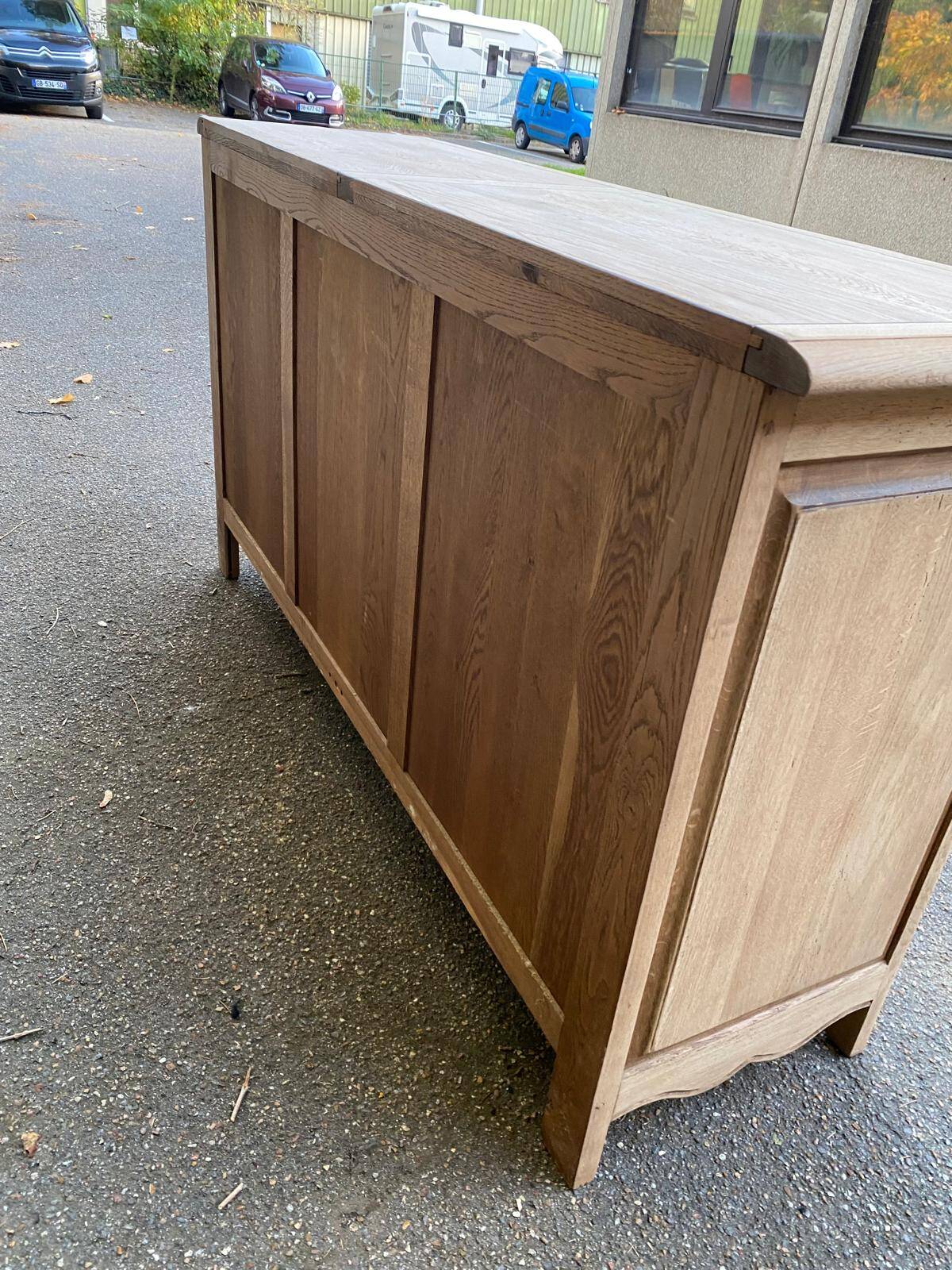Renovated sideboard in solid oak from the 19th century, 190cm.