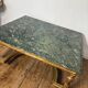 Table basse en marbre vert et bois doré, style Louis XVI / Rococo