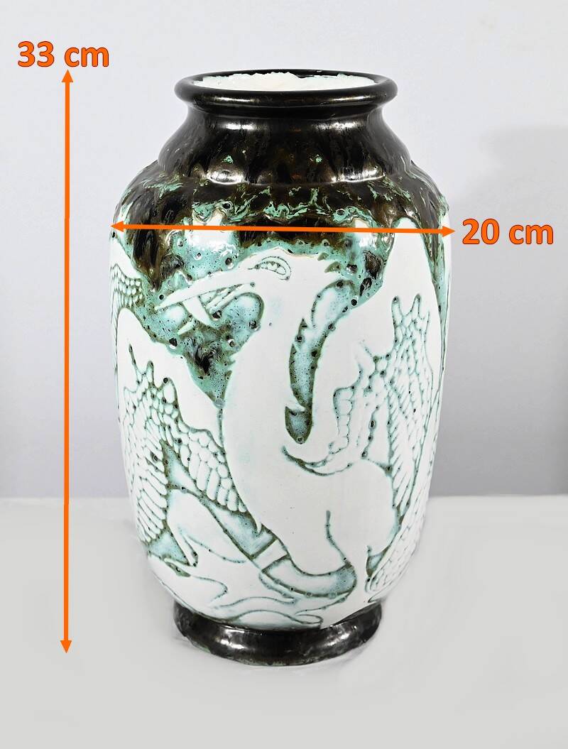 “Les Pélicans” vase, signed L. Alaurant – 1950
