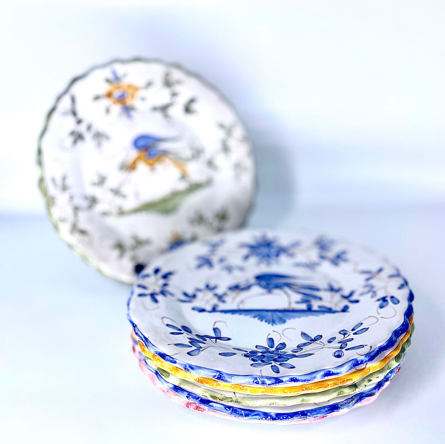 6 antique earthenware plates Martres Tolosane Jodra