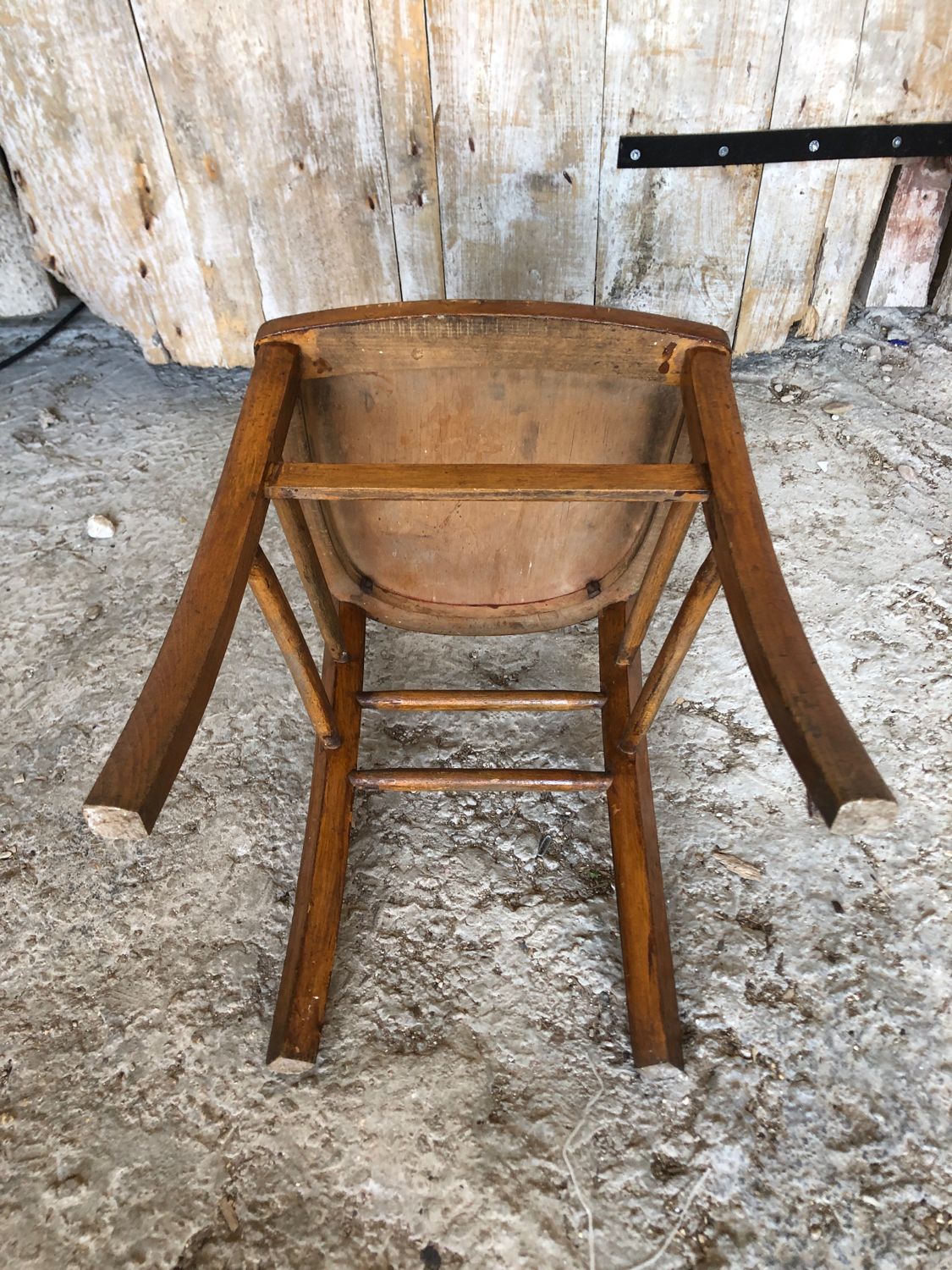 Chair bistrot luterma wood drawing sitting 70s vintage #a197