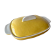 Flat and lid in yellow earthenware from Salins