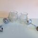 Pair of structured glass and chrome metal, 60s