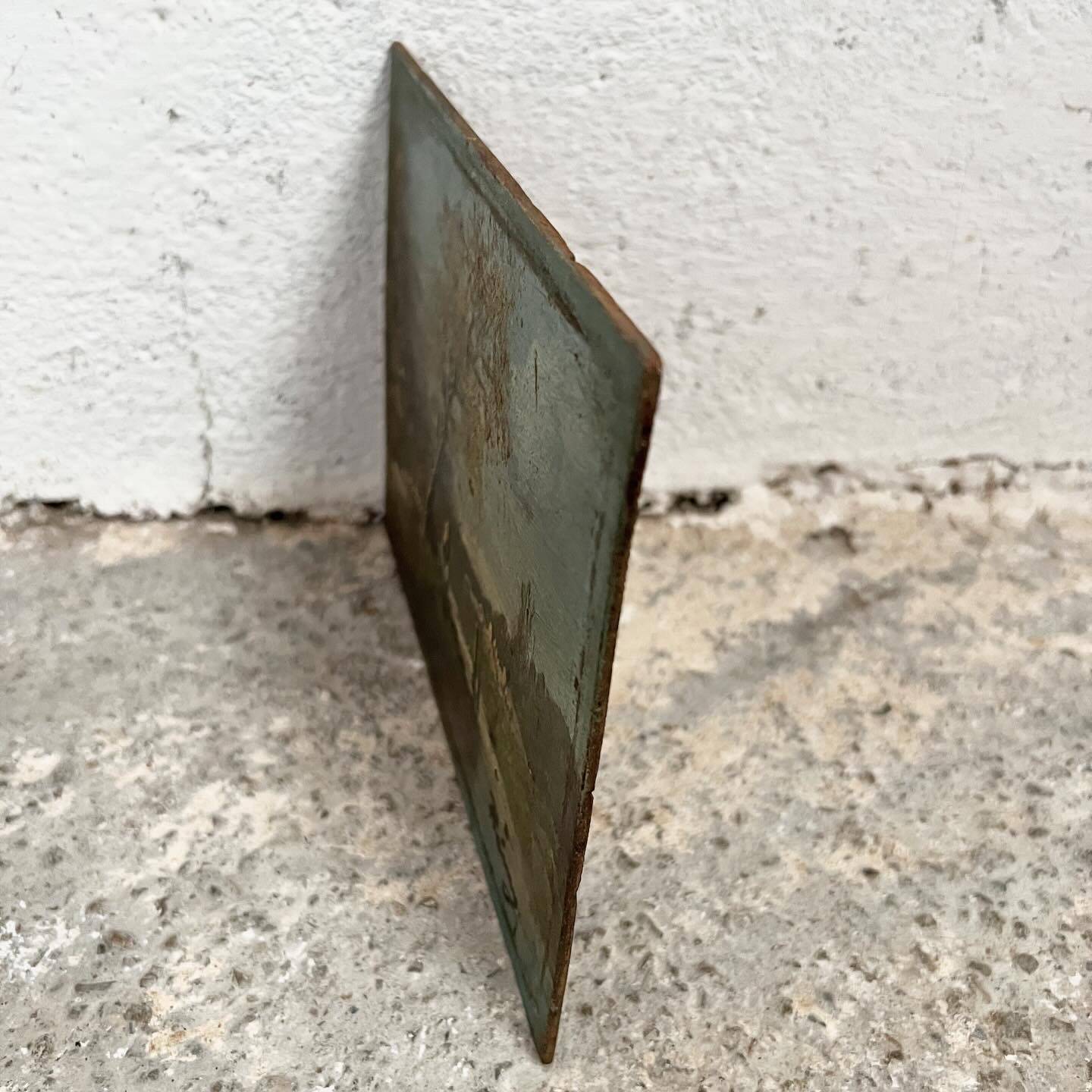 Old French Barbizon countryside painting