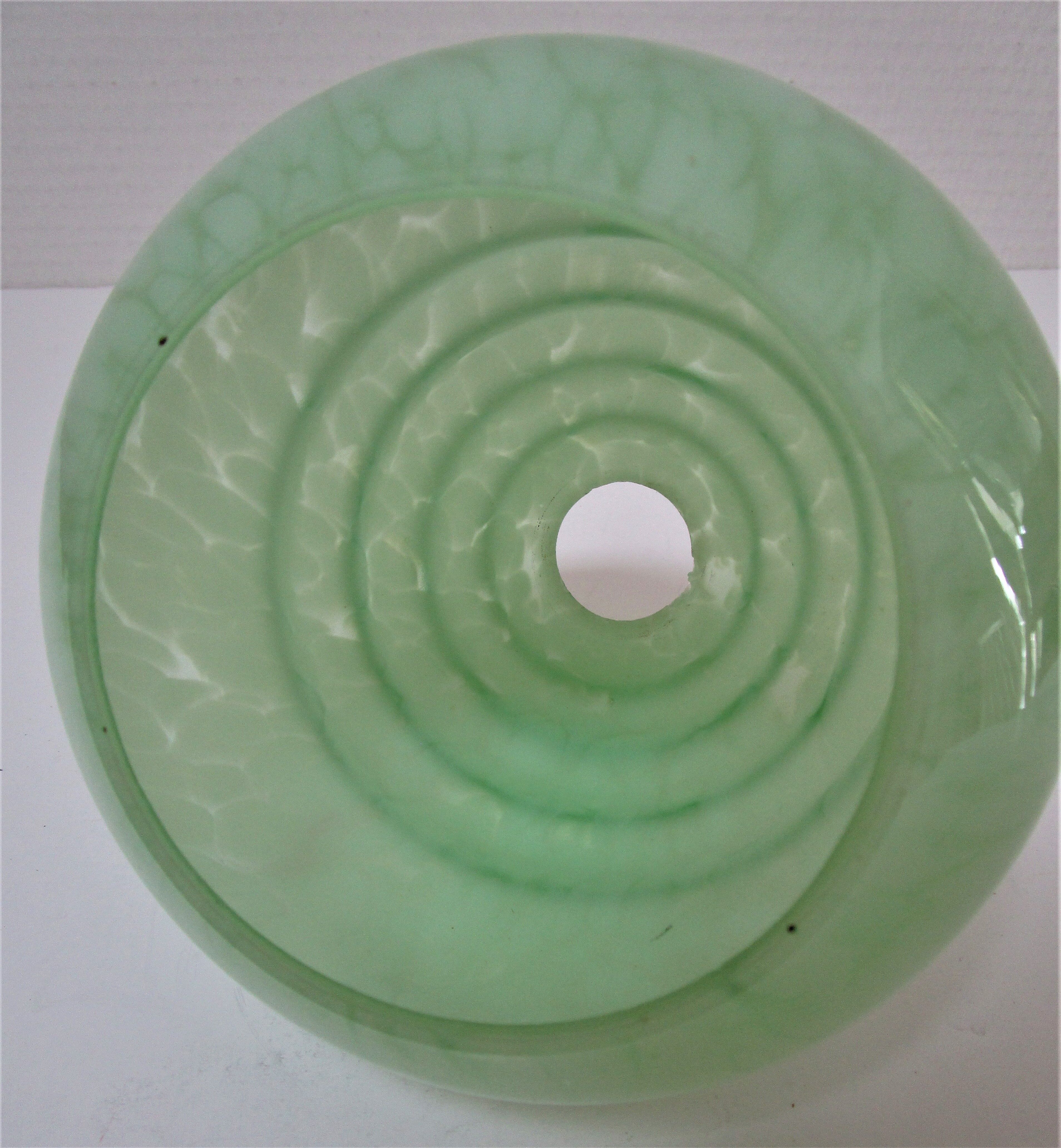 Wall lamp Art Deco porcelain brass glass Clichy almond green
