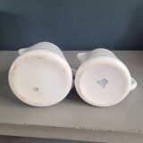 Pair of antique Gien porcelain pitchers
