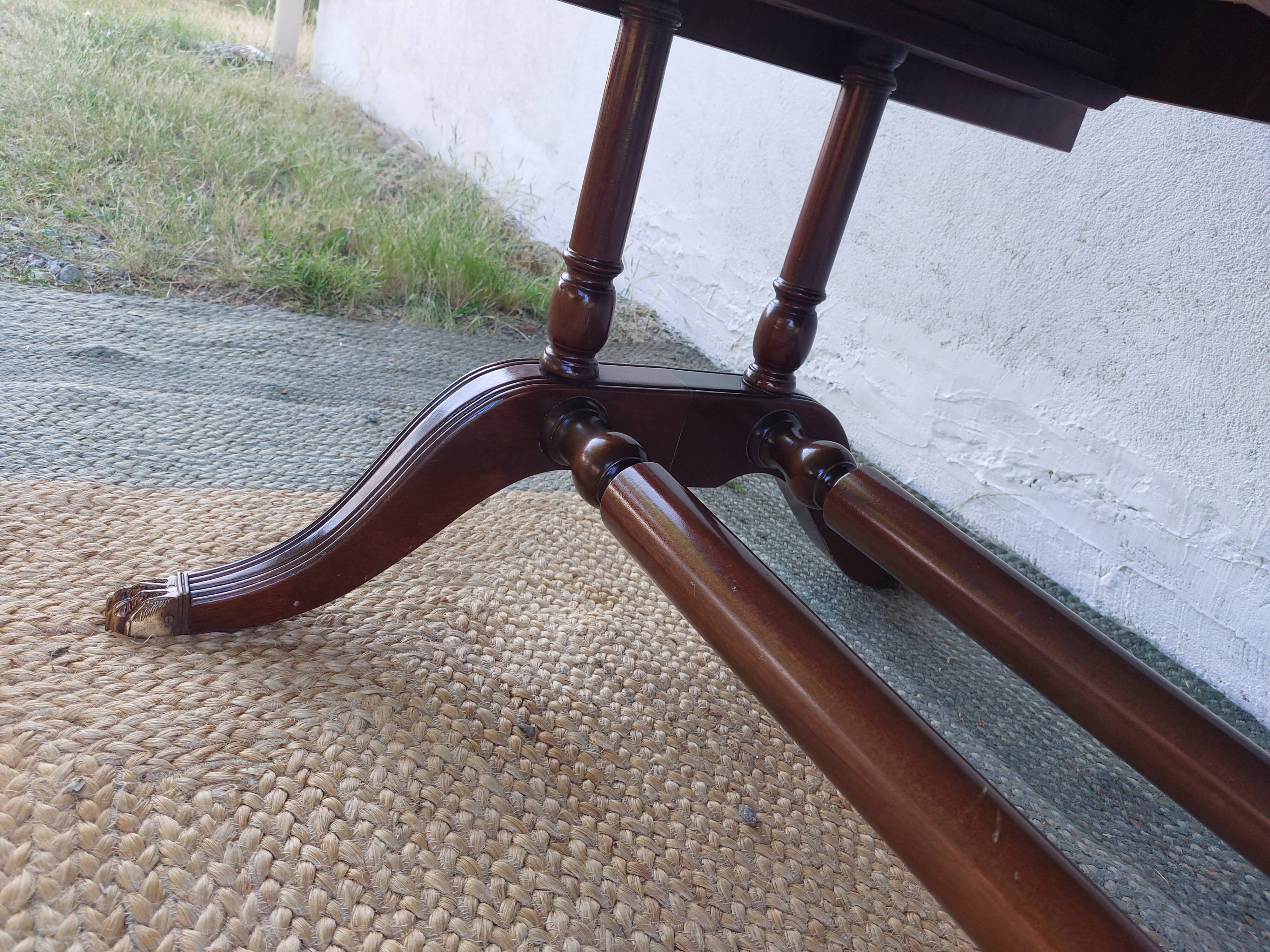 English desk and lyre chair, leather, extensions.
